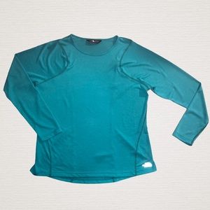 North Face Flashdry Long Sleeve Tee Top Green XL!
